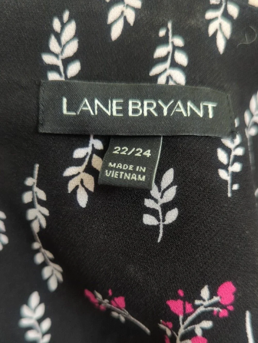 Lane Bryant Black Floral Open-Front Blazer Jacket